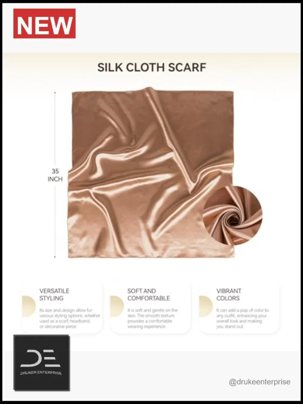 Satin Head Scarf for Women - 2 Pack 35